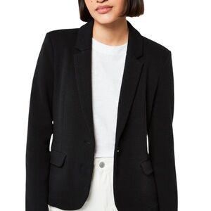 Whistles Black Cotton Jersey Blazer
